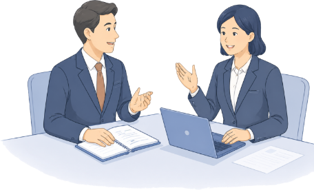 会社の将来の方向性を検討するサポートイメージ